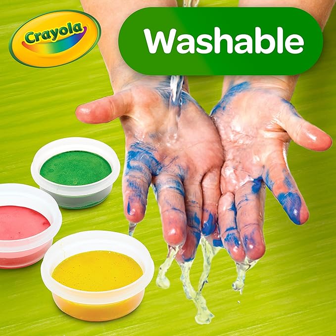 Crayola Spill Proof Paint Set (8ct), Stocking Stuffer & Holiday Gifts for Toddlers, Washable Toddler Paint Kit, With Brushes, Pots, Activity Pages, Ages 3+ (Pack of 2)