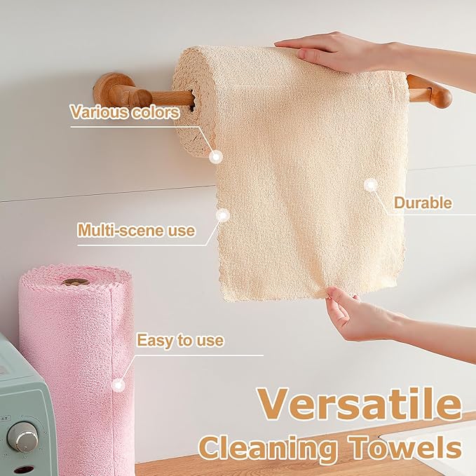 Jessy Home 80 Pack Microfiber Cleaning Cloth Roll Reusable Paper Towels 12"x12" Tear Away Cloth, Microfiber Towels for Cars, Wash Cloths, Lint Free Rags for House, Kitchen,Window,Cleaning Supplies