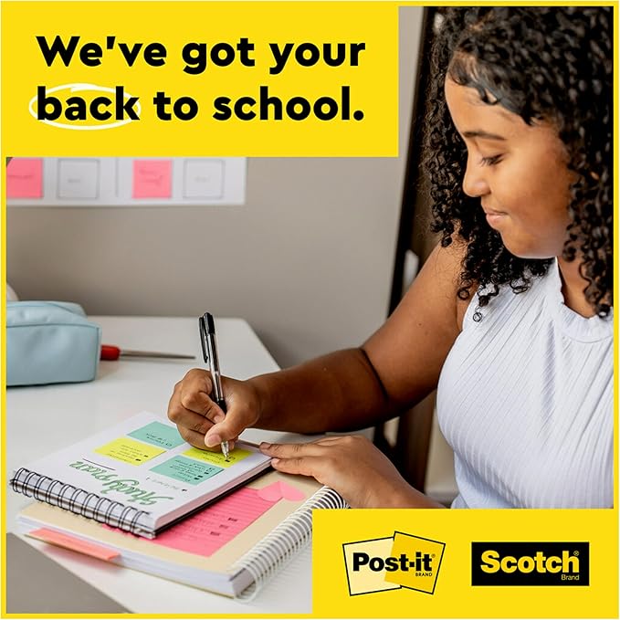 Post-it Super Sticky Notes Value Pk,24 Pads,Convenient School Bus Carry & Storage Case,2X The Sticking Power,3x3 in,Bright Colors (Orange,Pink,Blue,Green,Yellow),Recyclable (654-24SSBUS),(Pack of 8)