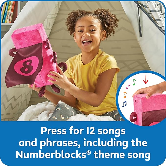 hand2mind Numberblocks Sing-Along Superhero Octoblock Plush, Music Toys, Numbers for Toddlers, Preschool Math Learning Toys, Light Up Stuffed Animal Plushies, Counting Blocks, Kids Birthday Gifts