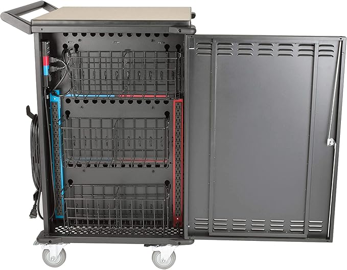 Tripp Lite 42-Port AC Mobile Charging Cart Storage Station for Chromebooks, iPads, Laptops, Tablets, Black (CSC42AC)