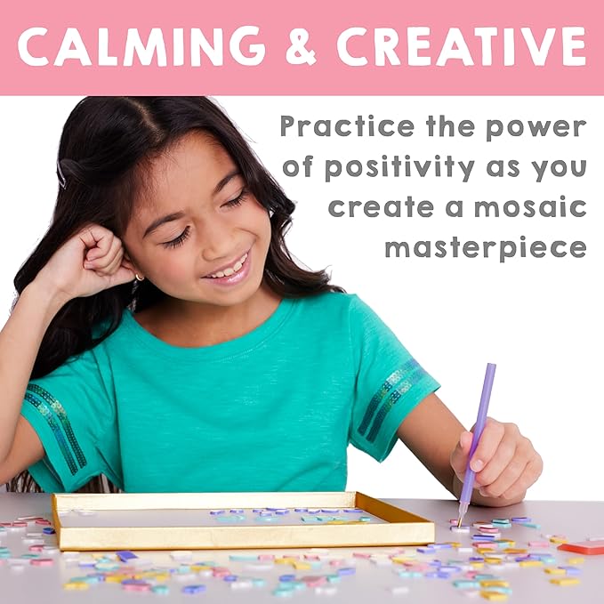 Creativity for Kids Rainbow Mosaic Craft Kit: Valentine Craft Kit for Kids, Gifts for Girls, Diamond Painting for Kids (Ages 7+)