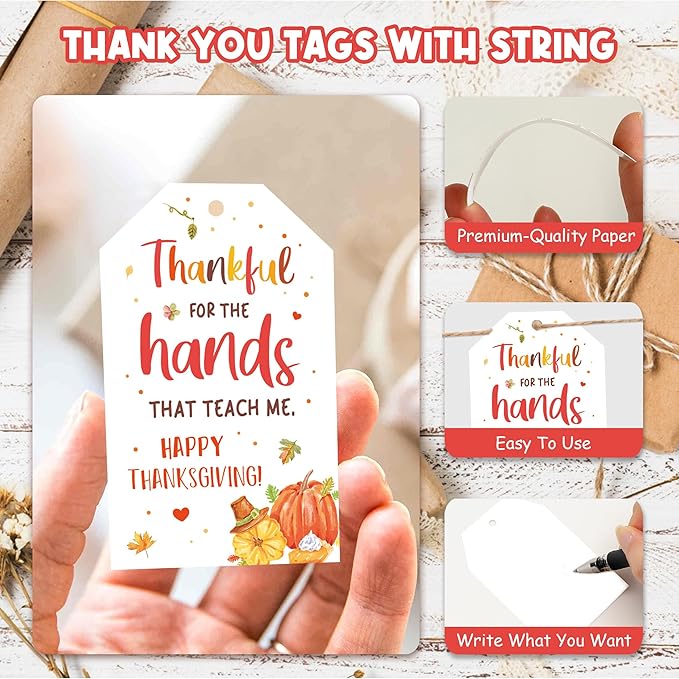 Thanksgiving Teacher Appreciation Gift Tags, Fall Teachers Hand Soap Thank You Tag, Harvest Festival PTA PTO Autumn Faculty School Party Favor Tag