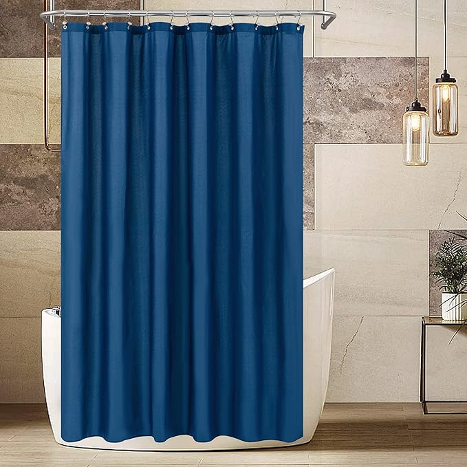 ALYVIA SPRING Extra Long Fabric Shower Curtain Liner Waterproof - 72" x 84", Soft & Lightweight XL Shower Curtain with 3 Magnets, Machine Washable - 72x84, Navy