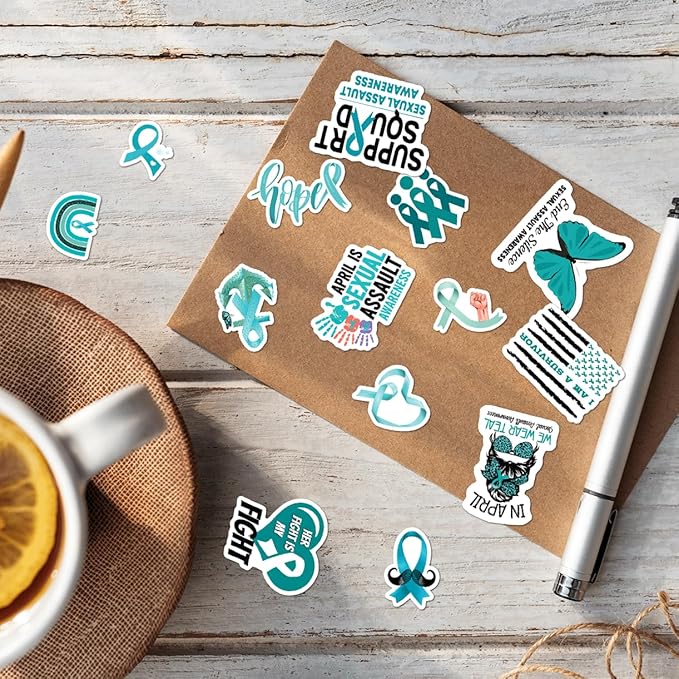 Support Squad Awareness Stickers Pack 50Pcs Vinyl Decals for Laptop Water Bottle Journal Scrapbook Waterproof Durable Set Teens Adults Advocates Mental Health