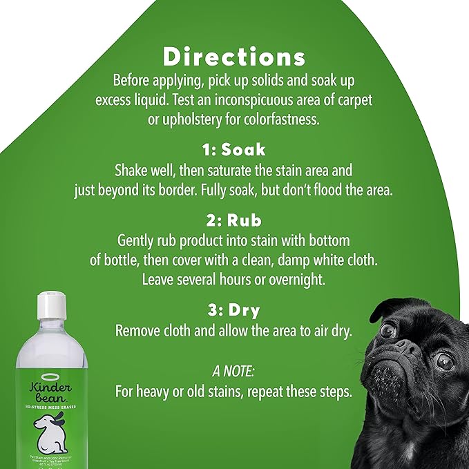 Dog & Cat Urine Stain and Odor Eliminator for Carpet, Upholstery, Hard Floors - 2-Pack 24 oz., Grapefruit Tea Tree Scent, Enzyme Bio-Active Formula with Squeeze and Spray Top