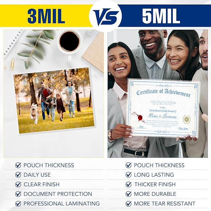 Thermal Laminating Pouches 5 Mil,150 Pack Laminating Sheets, 9 x 11.5 Inches Lamination Sheet Paper for Laminator, Clear, Round Corner Letter Size, Office School Supplies