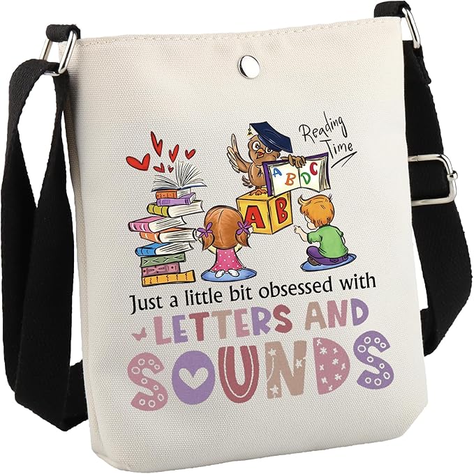 GJTIM Reading Coach Teacher Interventionist Specialist Literacy Gift literacy education gift Phonics Gift Zipper Pouch Makeup Bag (Letters and Sounds CB)