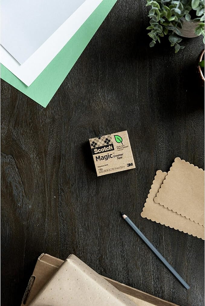 Scotch Magic Greener Tape, 2 Rolls, Numerous Applications, Invisible, Engineered for Repairing, 3/4 x 900 Inches, Boxed (812-2P)