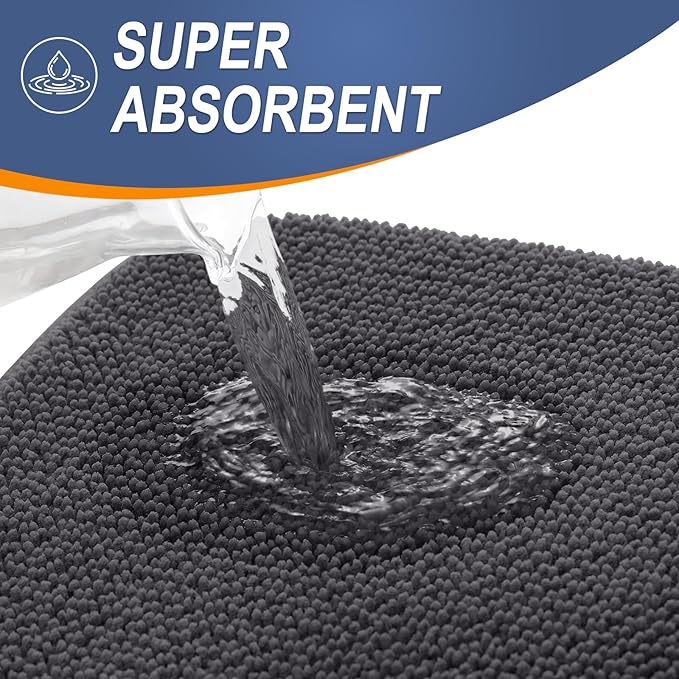 OLANLY Toilet Rugs U-Shaped 24x20, Extra Soft Absorbent Thick Memory Foam Contour Bathroom Rugs, Dry Quickly, Machine Washable, Non-Slip Toilet Bath Mat, Home Decor Accessories, Dark Grey