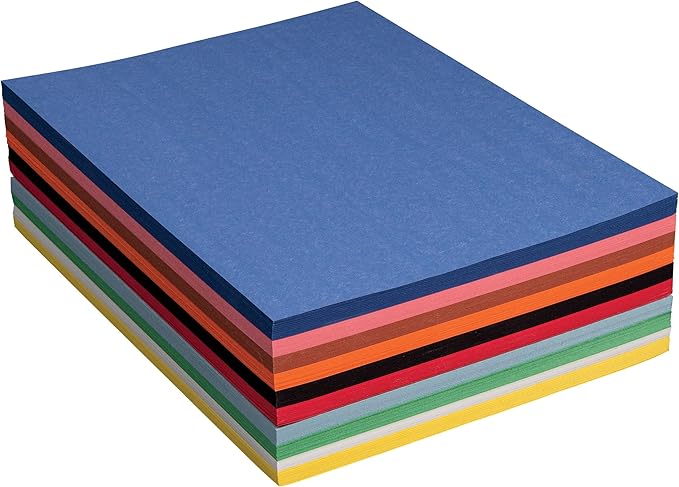 Prang (Formerly Art Street) Construction Paper, 10 Assorted Colors, Standard Weight, 9" x 12", 500 Sheets