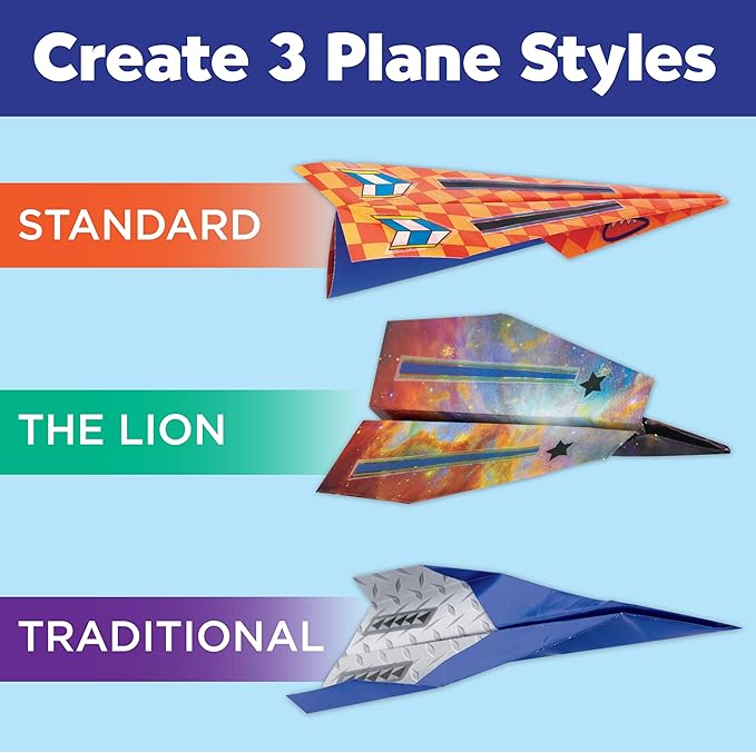 Creativity for Kids Paper Airplane Squadron - Create 20 Paper Airplanes, Mini Craft Kit for Boys, Easter Basket Stuffers and Gift for Boys, Kids Activities (Ages 6+)