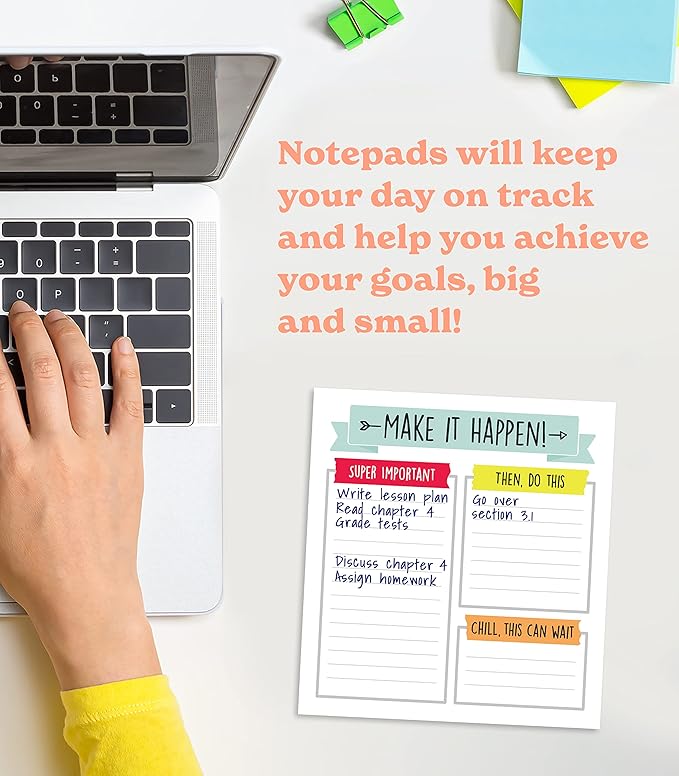 Carson Dellosa Aim High To Do List Notepad—5.75" x 6.25" Paper Stationery, Daily Checklist, Goals, Reminders, Notes, Motivational Organizer (50 sheets) (Pack of 2)