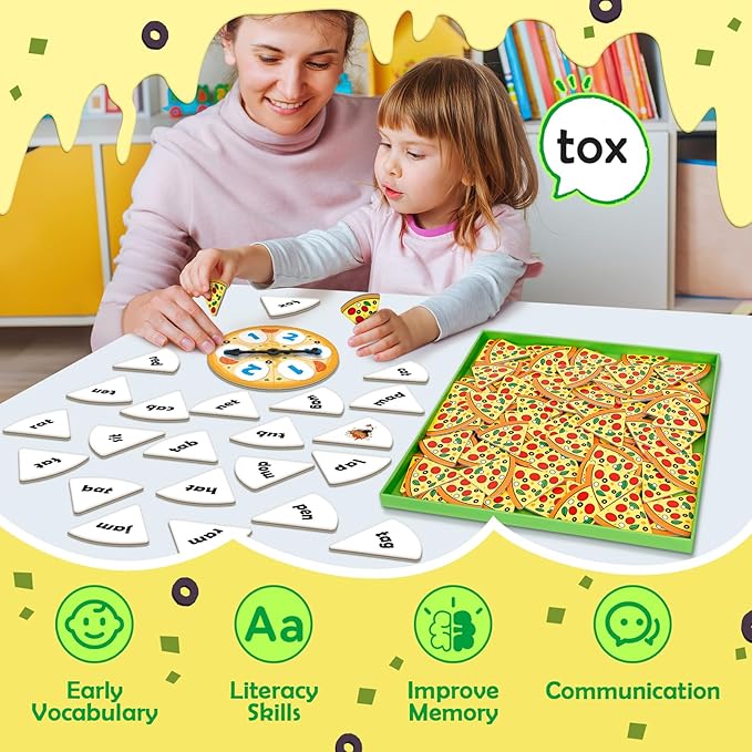 CVC Word Games Phonics Games for Kids, Learn to Read CVC Flash Cards Sight Word Reading Activities, Speech Therapy Toys Toddler Kindergarten Preschool Learning Educational Toys