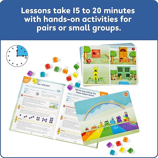 hand2mind Number Routines with Numberblocks Class Set, Preschool Learning Activities, Math Manipulatives Kindergarten, Counting Blocks, Number Linking Cubes, Kids Educational Toys