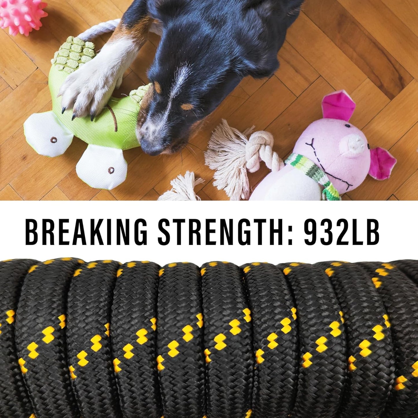 Diamond Braided Polypropylene Rope Nylon Rope Mix Thick Heavy Duty Ropes 3/8'' 50ft High Strength Perfect for Clothesrope Camping Hiking and Other Outdoor Activities Black