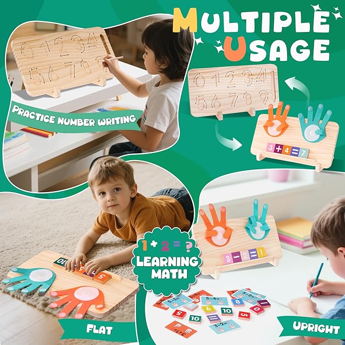 Hirger Preschool Learning Toys for Toddlers 2-4, Educational Math Manipulatives Number Counting Blocks for Kids, Montessori Toy for 3 4 5 6 Year Old Boys Girls Birthday Gifts