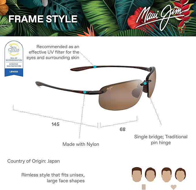 Maui Jim Polarized Men's and Women's Hookipa XLarge Oval Sunglasses