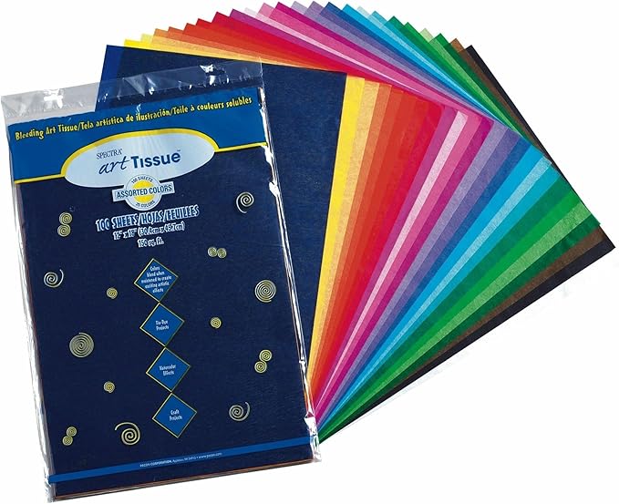 Pacon® Spectra® Assorted Color Tissue Pack, 12" x 18", 25 Colors, Pack Of 100 Sheets