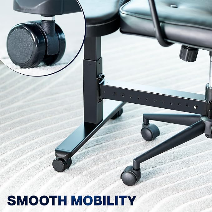 VIVO Height Adjustable Retrofit Footrest for Office Chair, Cushion Attachment Fits 2 inch Cylinders, Cross-Legged Sitting Option, Holds 242 lbs, Black, Chair-REST1