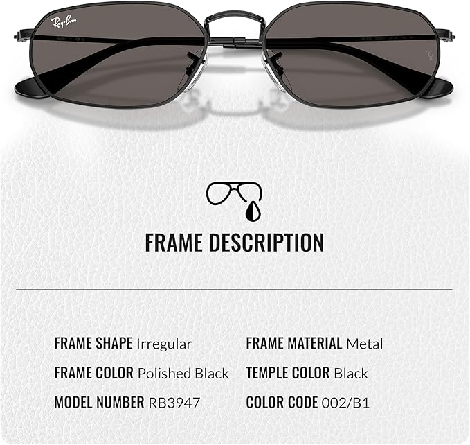 Ray-Ban RB3947 Square-Round Shaped Sunglasses for Men & Women with Official RAYBAN Eyewear Kit – Classic Timeless Design