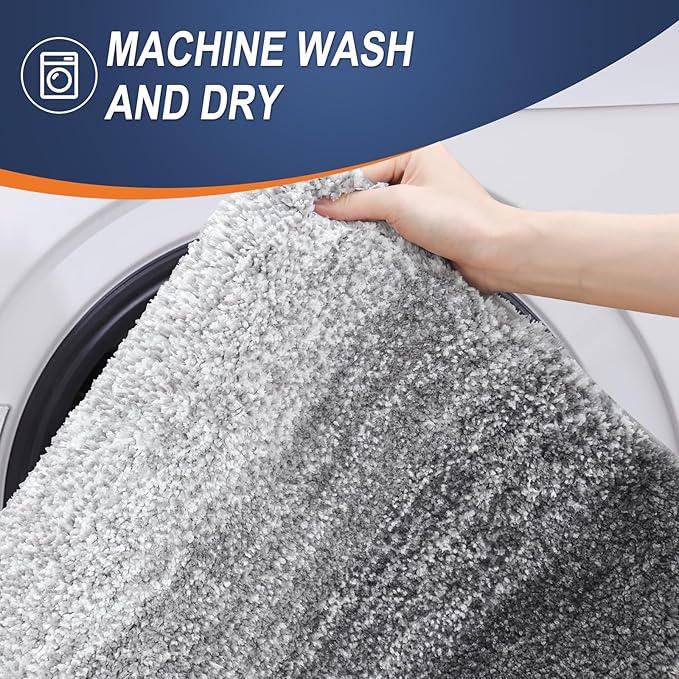 OLANLY Bathroom Runner Rugs 54x24, Extra Soft Absorbent Microfiber Bath Rugs, Rubber Backing, Quick Dry, Machine Washable Bath Mats for Bathroom Floor, Tub and Shower, Home Decor Accessories, Grey