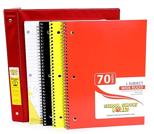 School Supply Boxes | Elementary School Pallet (180 Boxes) | Back to School Essentials Kit for Students & Teachers | Includes Wide-Ruled Paper Products, Crayons, Markers, Colored Pencils, & More