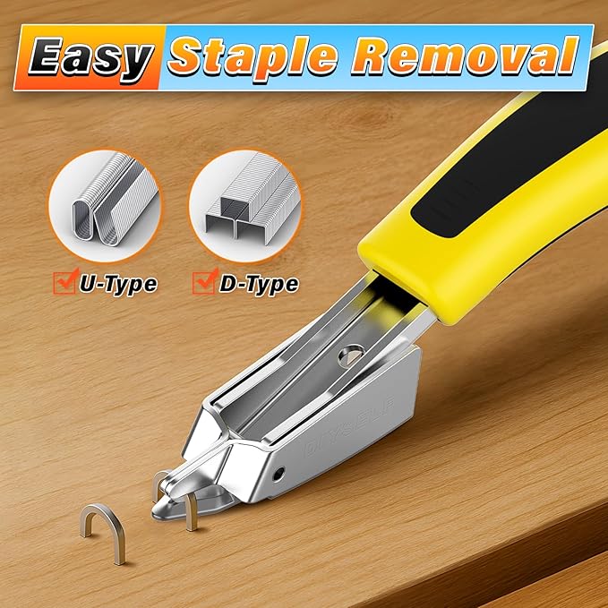 DIYSELF Staple Gun Heavy Duty 4-in-1 Upholstery Staple Gun with 4000 Staples Remover Fabric Stapler Stapler Gun for Wood Upholstering Crafts Carpet Wire grapadora para Madera Men Tool Gift Christmas