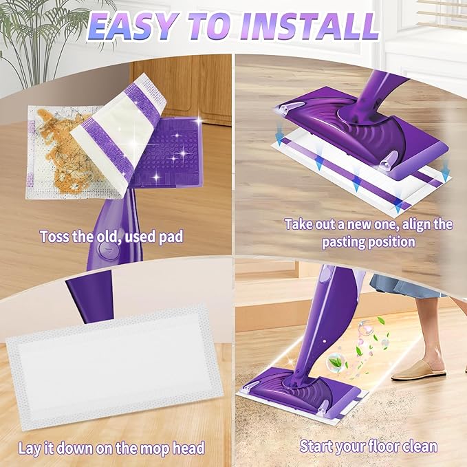 40 Count Mopping Pad for Wet Jet Mop Disposable Wetjet Pads Refills Replacement for Wet Pads Refill Compatible with Wet Jet Pads Thickness & Absorbent for Household Multi-Surface