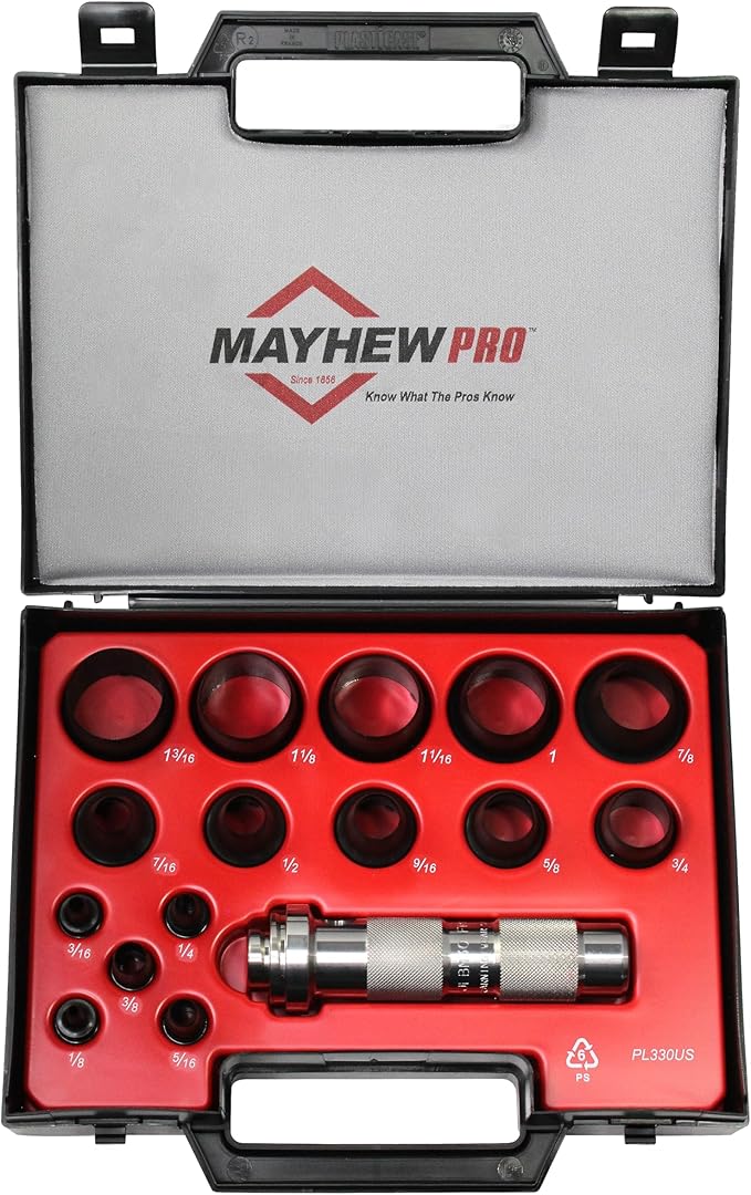 Mayhew Tools 66000 Hollow Punch, 16-Piece Set, Black