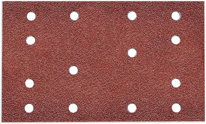 POWERTEC 4R13506-50, 60 Grit for Festool RTS 400/ LS 130, 80mm x 130mm A/O Hook and Loop Sander Pad, 50PK