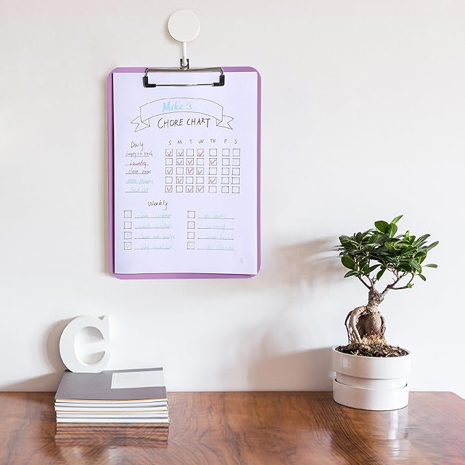 Mr. Pen- Plastic Clipboard, 12.5" x 9", 2 Pack, Pastel Purple Clipboard Plastic, Low-Profile Metal Clip with Retractable Hanging Hole