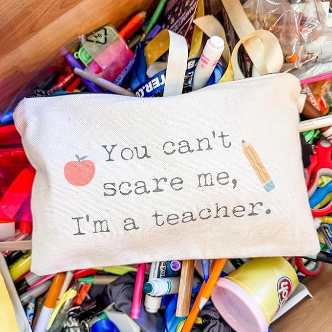 Moonlight Makers Funny Office Supplies Gift Set - Best Teacher Ever Pen Set, Teacher Survival Notepad, Funny Teacher Pouch - Cute Stationery Sets for Women, Funny Gifts for Friends and Coworkers