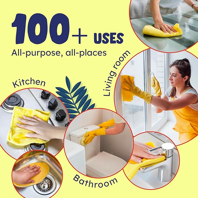 Originally Yellow Lemon Vinegar All Purpose Cleaning Spray | Distilled Cleaning Vinegar | Plant-Derived All Purpose Cleaner | Living Room, Bathroom, & Kitchen | 3 Pack