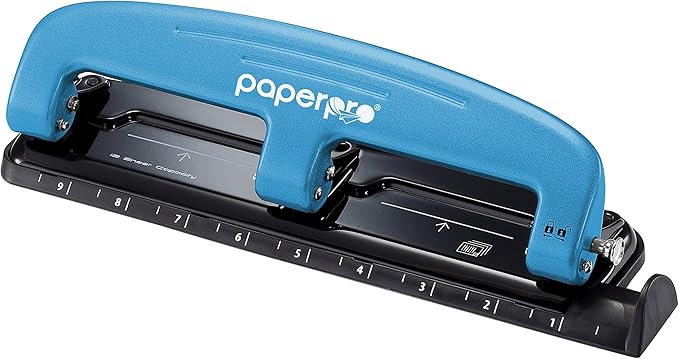 Bostitch Office EZ Squeeze™ Reduced Effort 3-Hole Punch, 12 Sheets, Blue (2103)