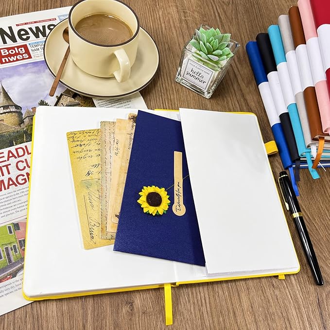 Notebook Journal, College Ruled Notebook Lined A5 160 Pages,Hard Cover Journals for Writing, Notebooks for Work Office School Women Men,5.7 inches x 8.4 inches(Yellow)