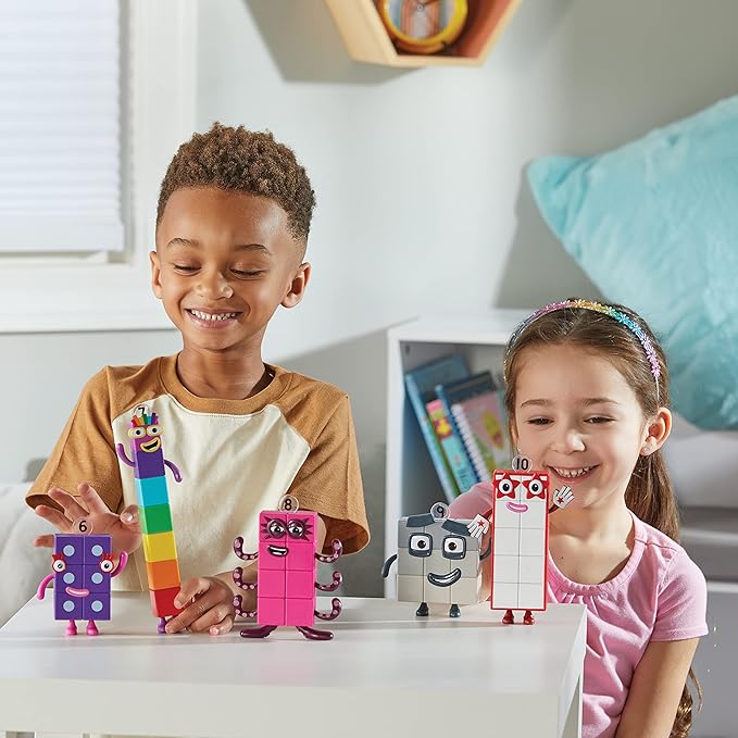 hand2mind Numberblocks Friends Six to Ten Figures – Official Licensed Character Action Figure Set, Numbers and Counting Figurines, Pretend Play Toys, for Kids Ages 3, 4, 5, 6, 7