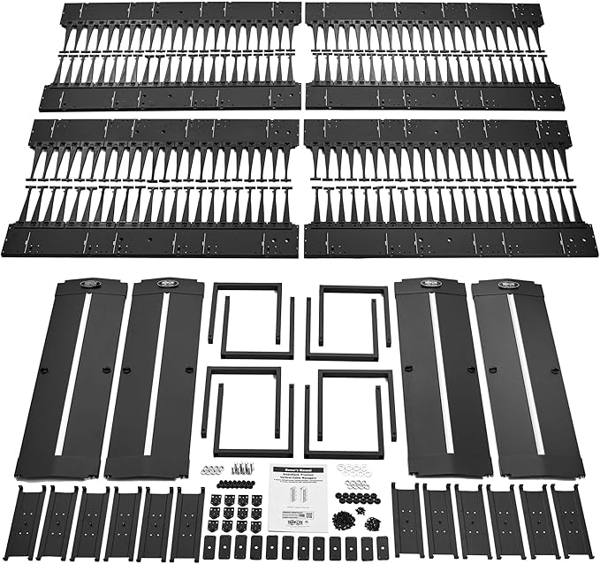 Tripp Lite Vertical Cable Manager, High-Capacity Deep Double Finger Duct, Front-Facing Cover, Four 3.5 feet Tall Sections, 12 inch Wide x 11.4 inch Depth, Black, 5-Year Warranty (SRCABLEVRT12HD2)