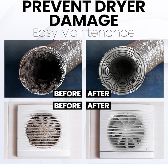 Dryer Lint Brush Vent Cleaner, Long Flexible Refrigerator Condensor Coil Cleaning Brush, Fridge and Radiator Cleaner Brush, 26 Inch,2 PC