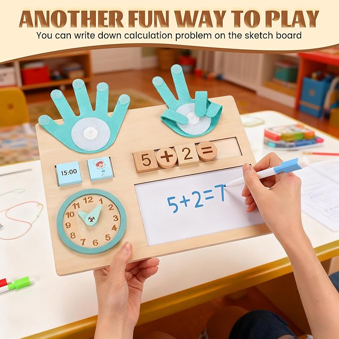 Preschool Learning Toys for Kids 3-5 Years Old, Wooden Montessori Toys, Educational Math Manipulatives Number Counting Blocks for Boys Girls Birthday Gifts