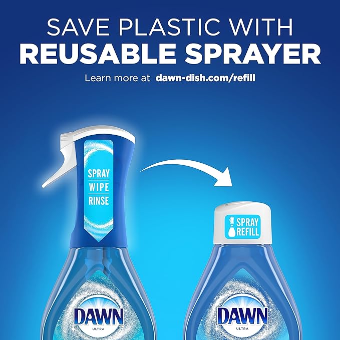 Dawn Platinum Powerwash Dish Spray, Dish Soap Liquid, Fresh Scent Bundle, 1 Spray + 3 Refills, 16oz Each (Pack of 4)