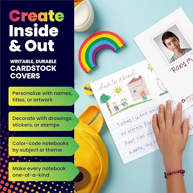 Hygloss Half Blank Books for Kids to Write Stories and Illustrate – Bulk 24 Pack – 5.5" x 8.5" A5 – Small Primary Journal for Grades K-2, Preschool/Kindergarten Notebook with Picture Space – 24 Pages