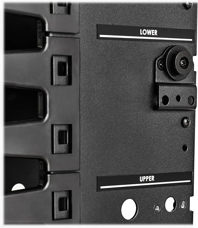 Tripp Lite Vertical Cable Manager, High-Capacity Deep Double Finger Duct, Front-Facing Cover, Two 3.5 feet Tall Sections, 6 inch Wide x 11.4 inch Depth, Black, 5-Year Warranty (SRCABLEVRT6HD)