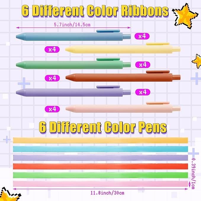 Bright Color Sticky Note - 72Pcs Video Game Super Sticky Note Pads Pen Ribbon Set Sticking Power Memo Pads School Supplies Office Products Page Markers Clean Removal Strong Adhesive Index Tab