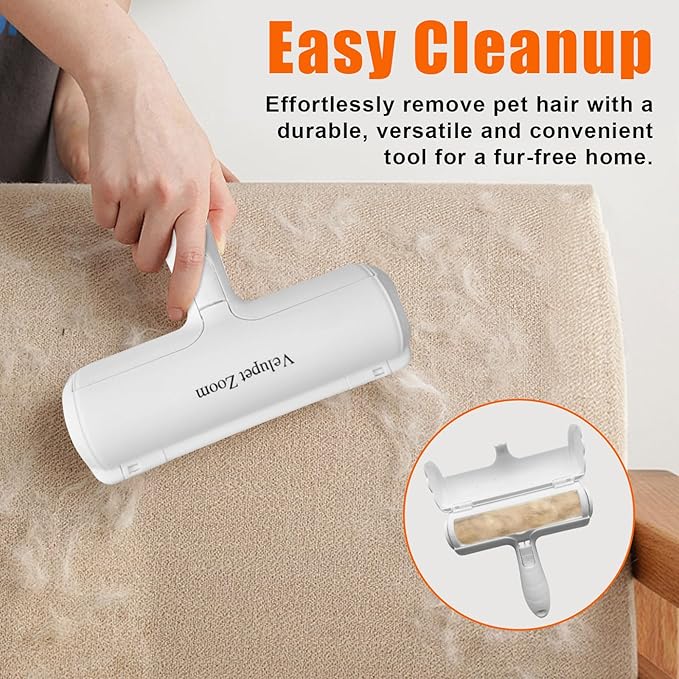 Pet Hair Remover Lint Roller for Pet,Cat Hair Removal Tool Reusable Lint Roller for Furniture, Couch, Carpet, Clothing and Bedding,White Red