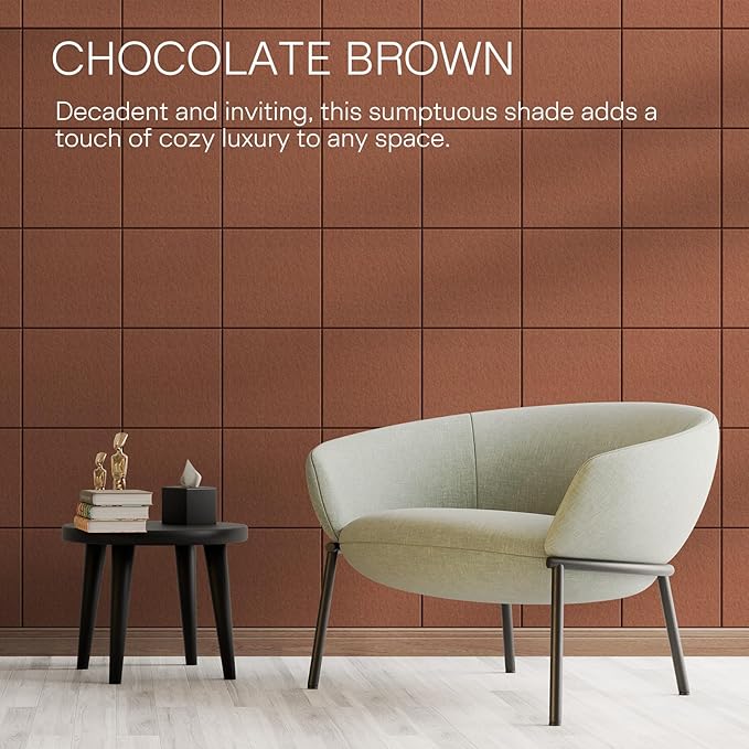 MaxGear Large Cork Board for Wall 36" x 24", Chocolate Brown Bulletin Board, 6 Pack Felt Wall Tiles with Pushpins, Cork Boards for Office Push Pin Board Tack Board Felt Board