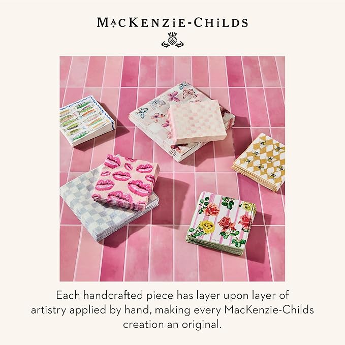 MACKENZIE-CHILDS Dinner Paper Napkins, Stylish Paper Dinner Napkins, Garden Gala
