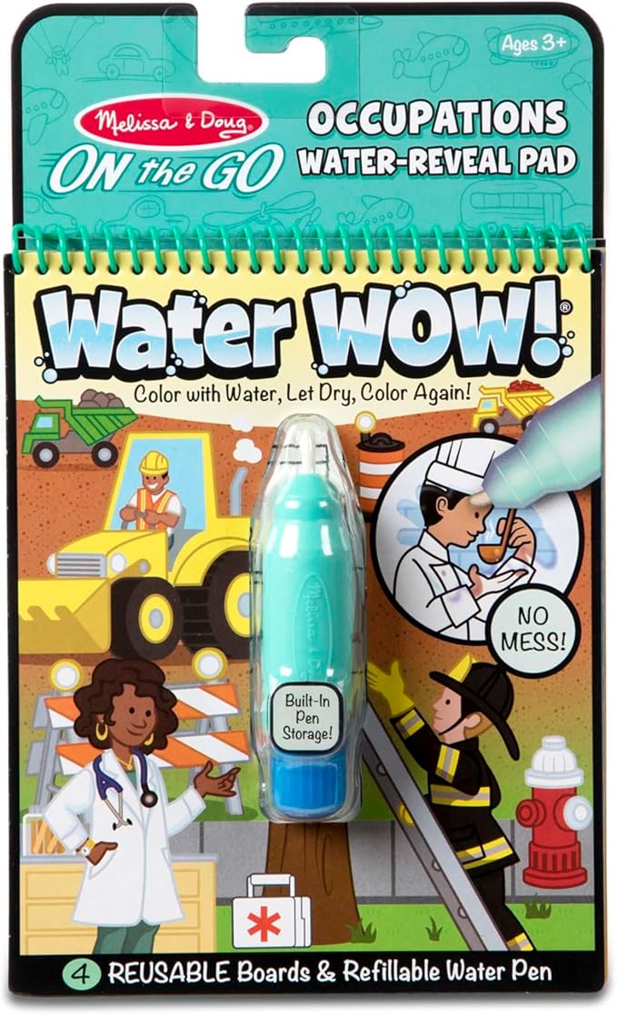 Melissa & Doug On The Go Water Wow! Reusable Water-Reveal Activity Pad- Occupations