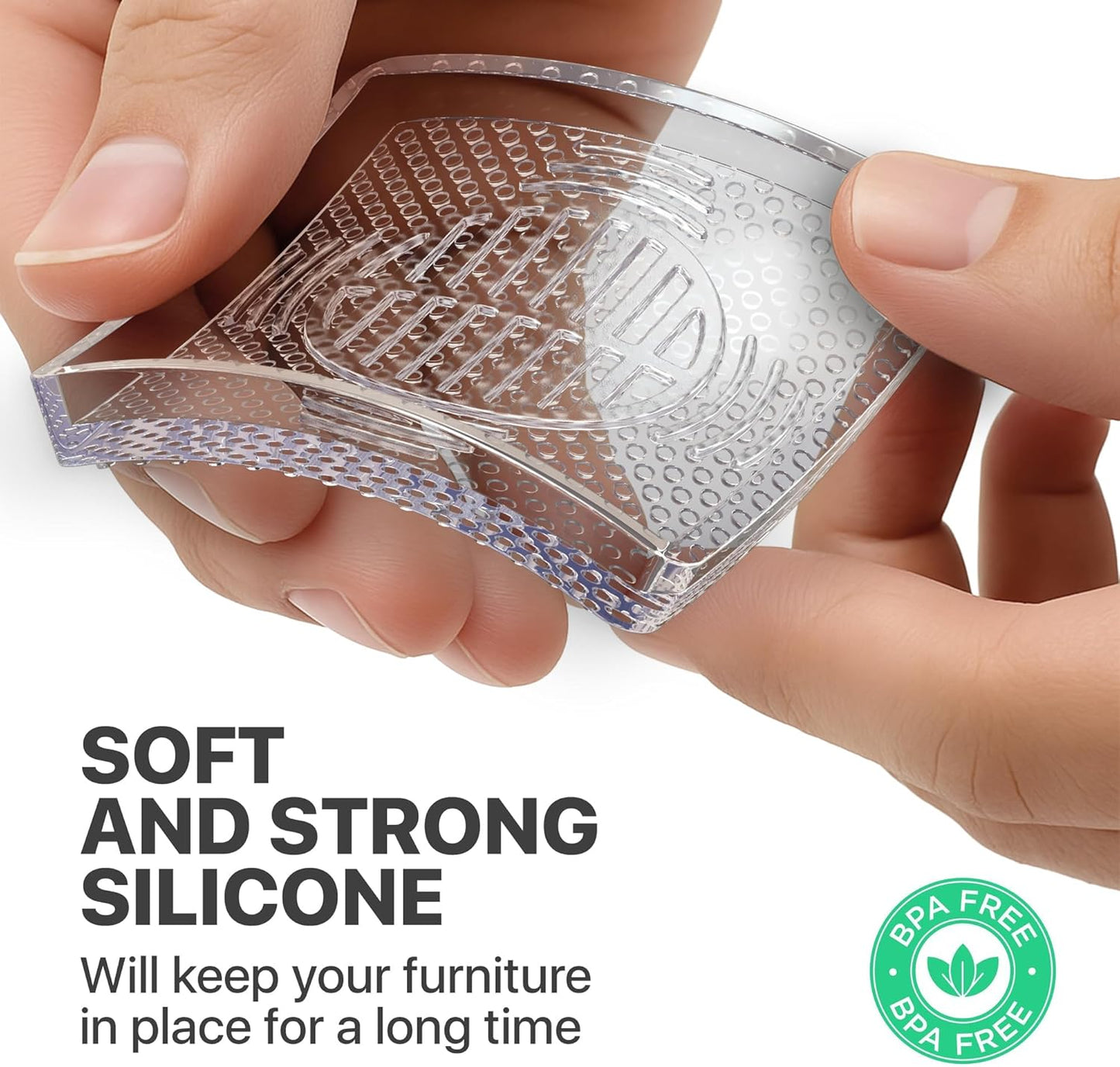 X-Protector Furniture Cups - 8 PCS 2.2" - Non Slip Furniture Pads for Hardwood Floors - Transparent Floor Protectors - Bed Stoppers to Prevent Sliding - Keep Furniture from Sliding on Floor! (Square)