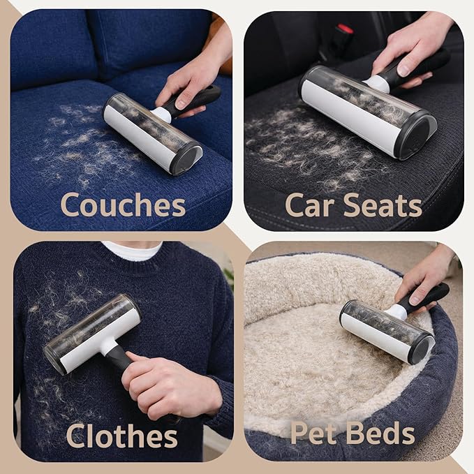 Pet Hair Remover Roller – Reusable Dog & Cat Hair Lint Roller for Couch, Carpet, Furniture, Rugs & Car Seats